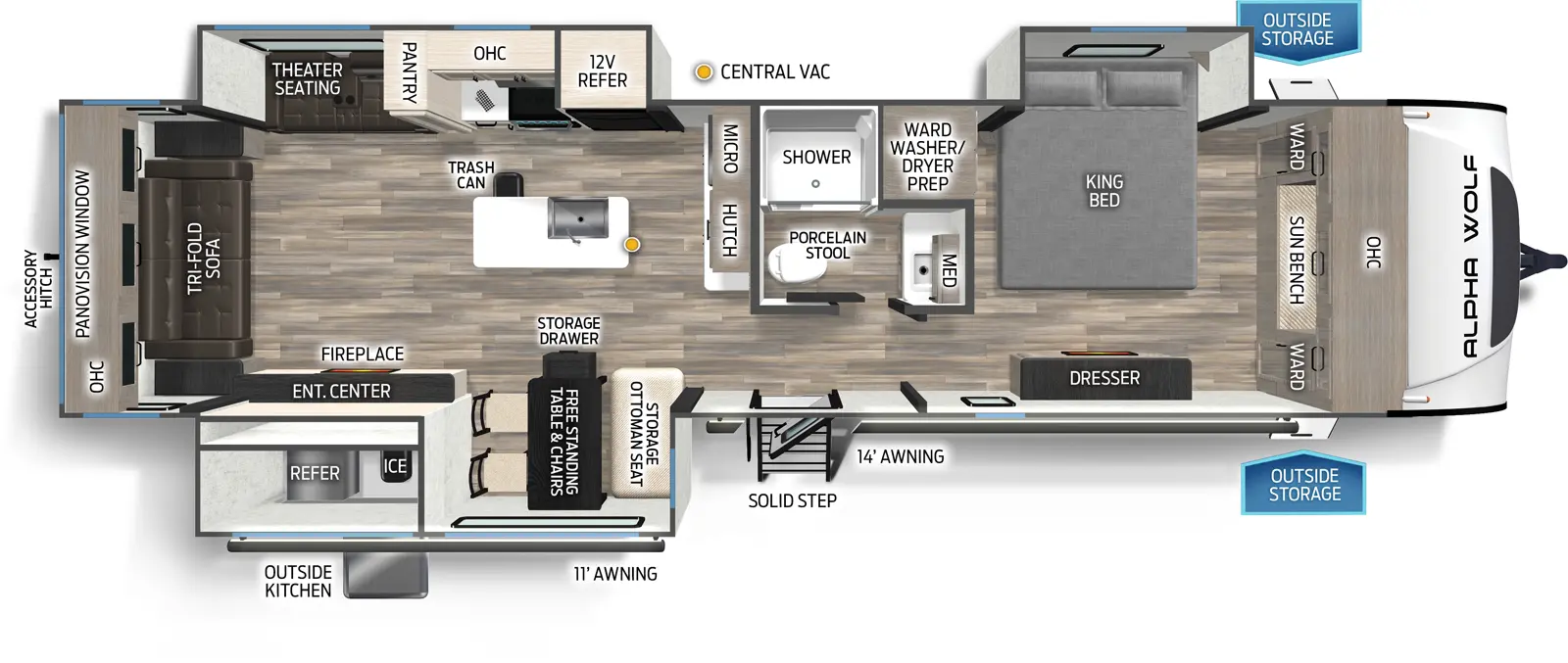 Alpha Wolf 33RL Floorplan